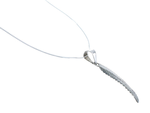 Sterling Silver Leaf Navajo Pendant 16" Box Italian Chain Necklace Set X10676